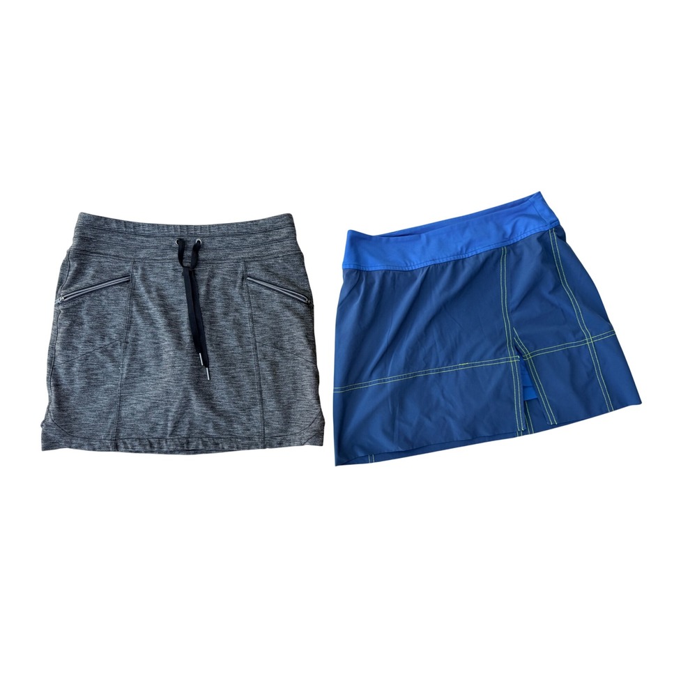 Athleta Title Nine Skort Bundle Sz XS Gray Blue Active Hiking Tennis Skirts Golf